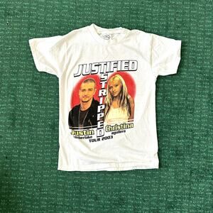 Vintage Y2K Justin Timberlake Christina Aguilera 2003 Tour T Shirt